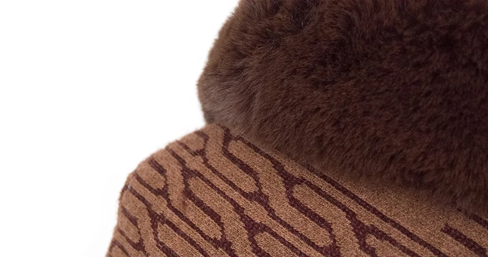 
Wholesale Faux Rabbit Collar Pullover Knitted Cape Ladies Wool Crochet Fur Poncho Sweater Women Winter Shawl Wrap 