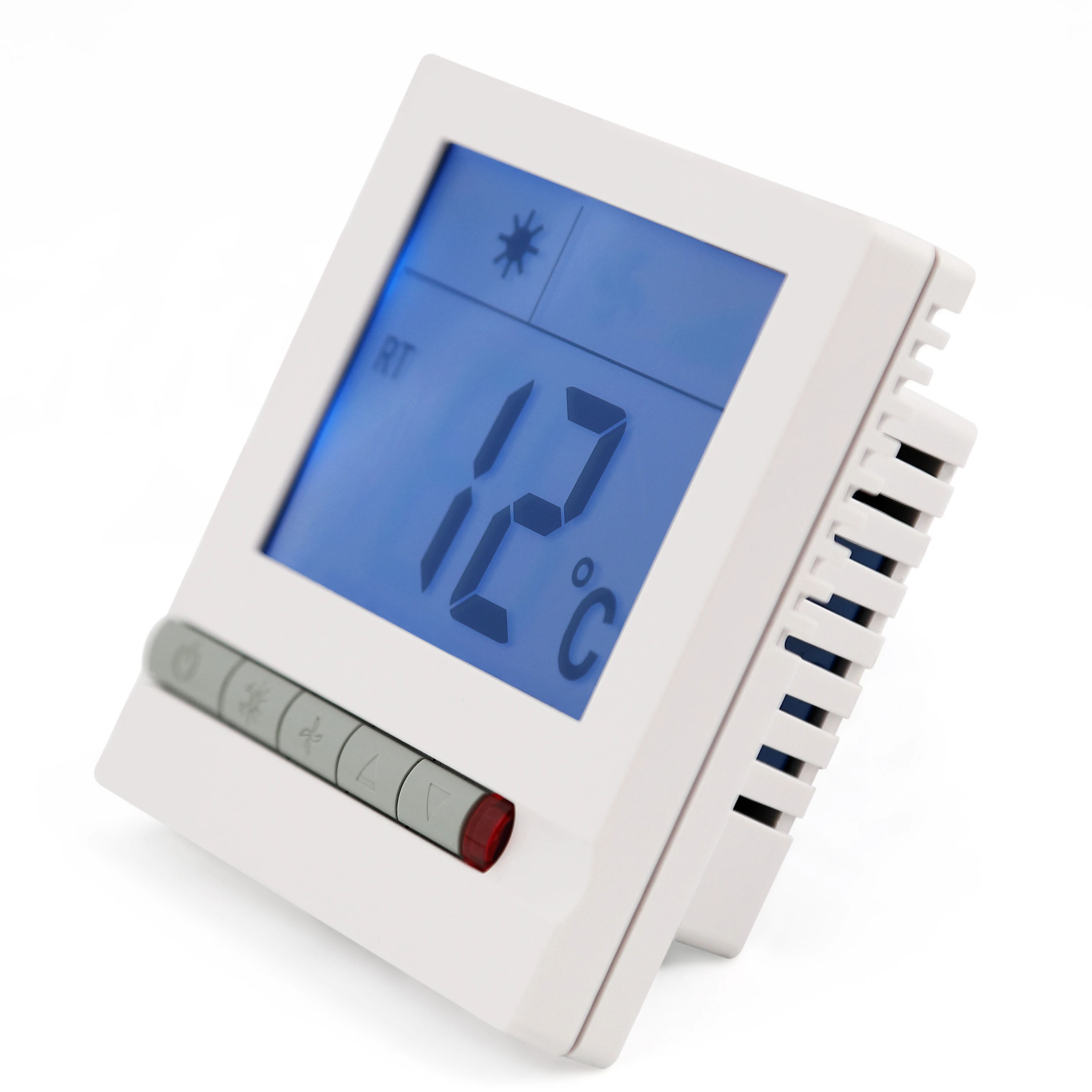 230V Large Screen LCD Display  FCU Air Conditioner Temperature Controller Central Wired Non-programmable Thermostat HVAC