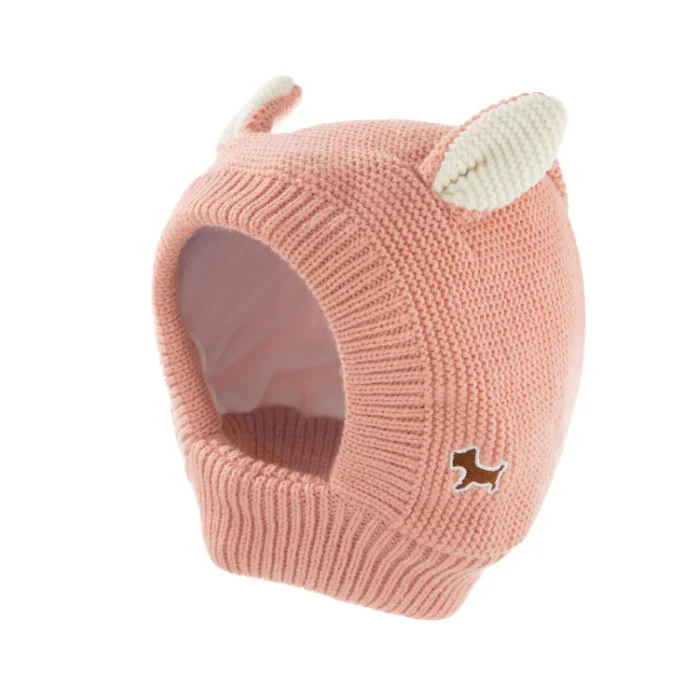 OEKOTEX Comfortable Cotton Baby Hat 1-3Years Knitted Rabbit Ears Pet Hat Winter Warm Hood
