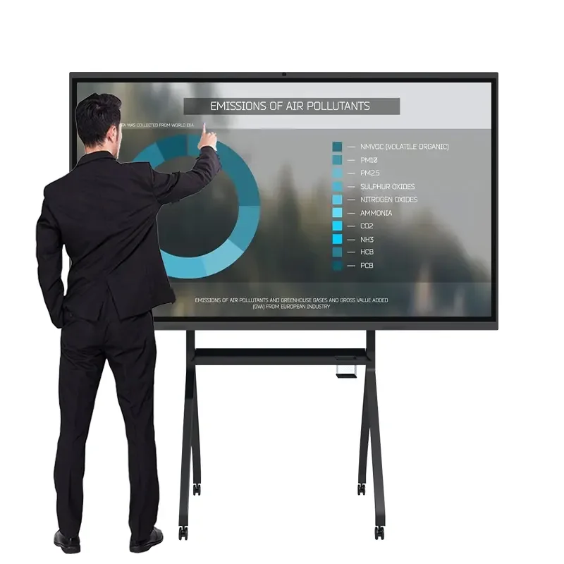 White Board Interactive for School LED Black LCD 80 Infrared 10 Points Touch Screen 55 Inch Whiteboard Pen/finger Touch