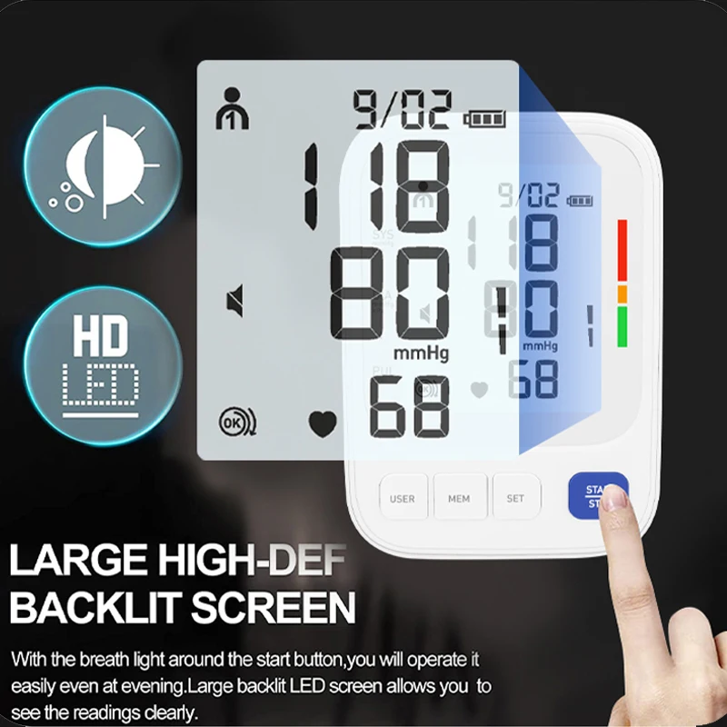 Wholesale  Factory Price New Design Upper Arm Electronic Blood Pressure Monitor Portable Blood Pressure Machine For Selling