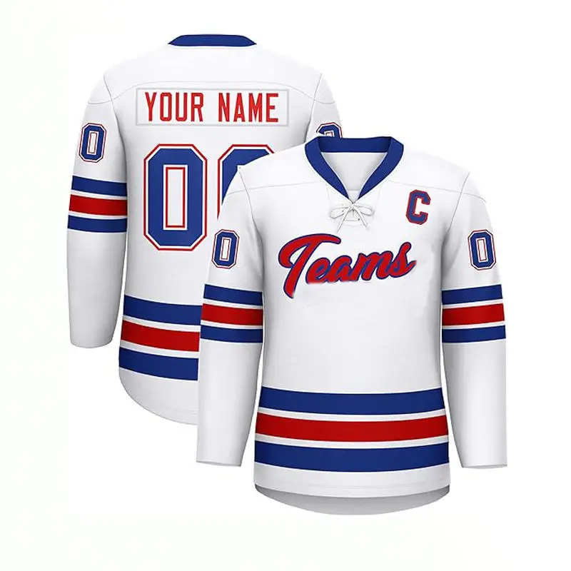 Factory Professional Customized Blank Youth Hockey Jersey Embroidery Sublimation Logo Polyester Tackle Twill Ice Hockey Jersey
