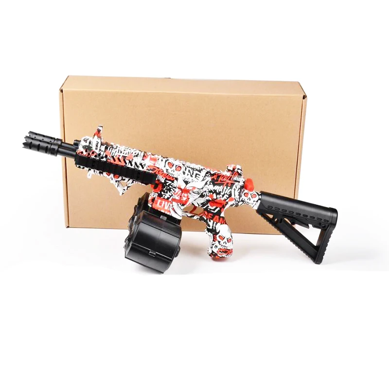 Large M416 Gel Blaster Gun Outdoor Toy Water Gel Ammo Orbie Blaster Gun 7-8mm Splatter Ball Gun