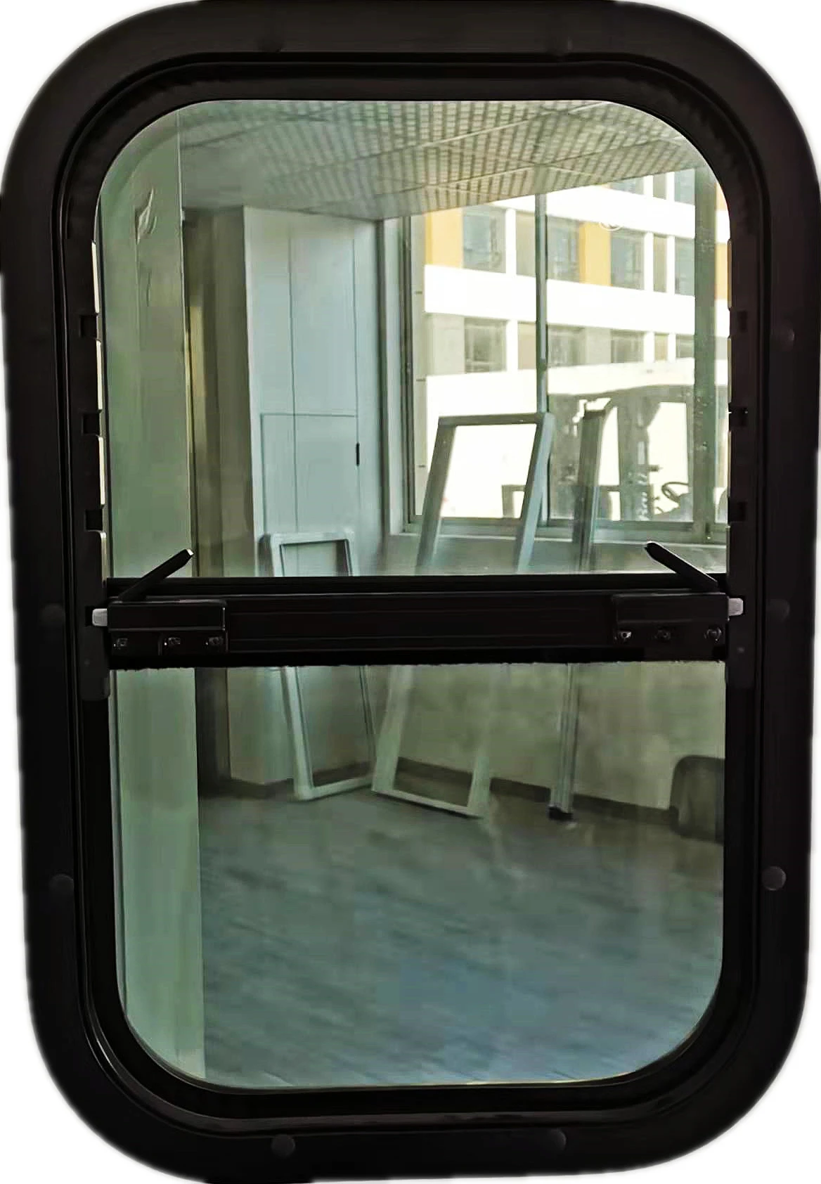 Cheapest  Aluminum alloy single-point lock RV Camper trailer  door with vertical sliding  window