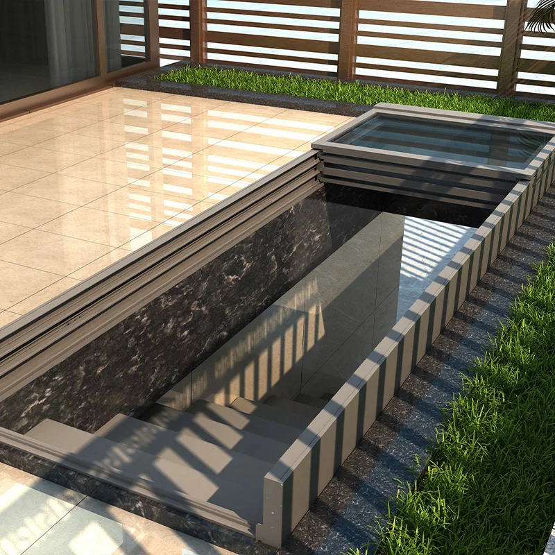 Manufactory Offer Oem Design Smart Flat Roof Staircase Exit Sliding Skylight Roof Retractable Moving Glass Systems Skylight