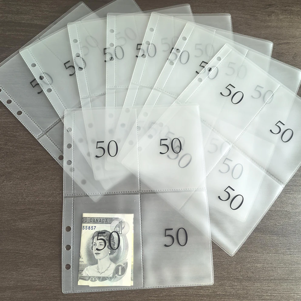 New Spot Goods Printing Number Styles Durable Clear Pvc A5 Binder Sleeves Pages 4 Pocket Envelope