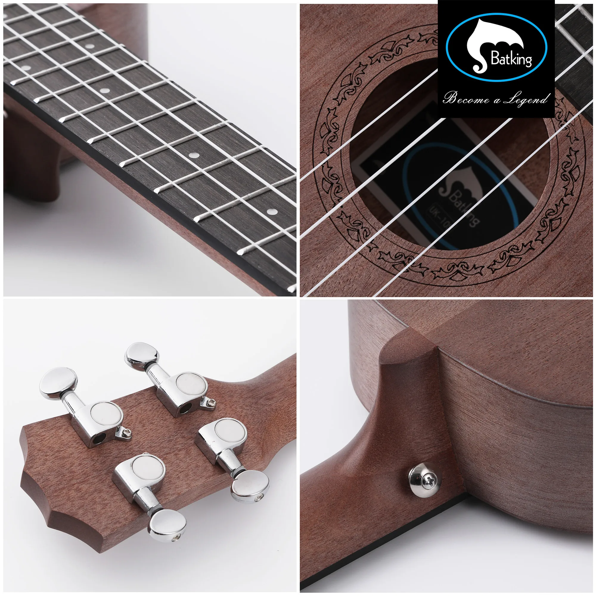 Batking Hot Sale Tenor 26 Ukulele  Solid Top Mahogany  With Ukulele Accessories With Gig Bag