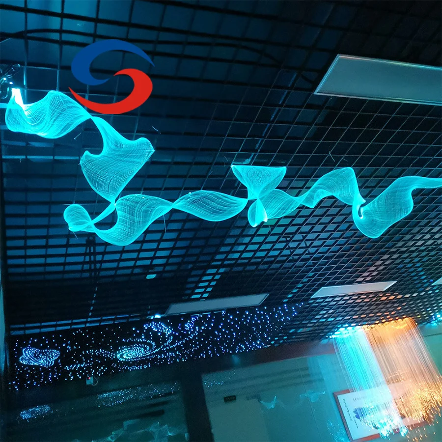 Top Quality Factory Price RGB Outdoor Mesh Led Cold Fibre Optic Net Light Fiber Optic Mesh Waterproof Lighting