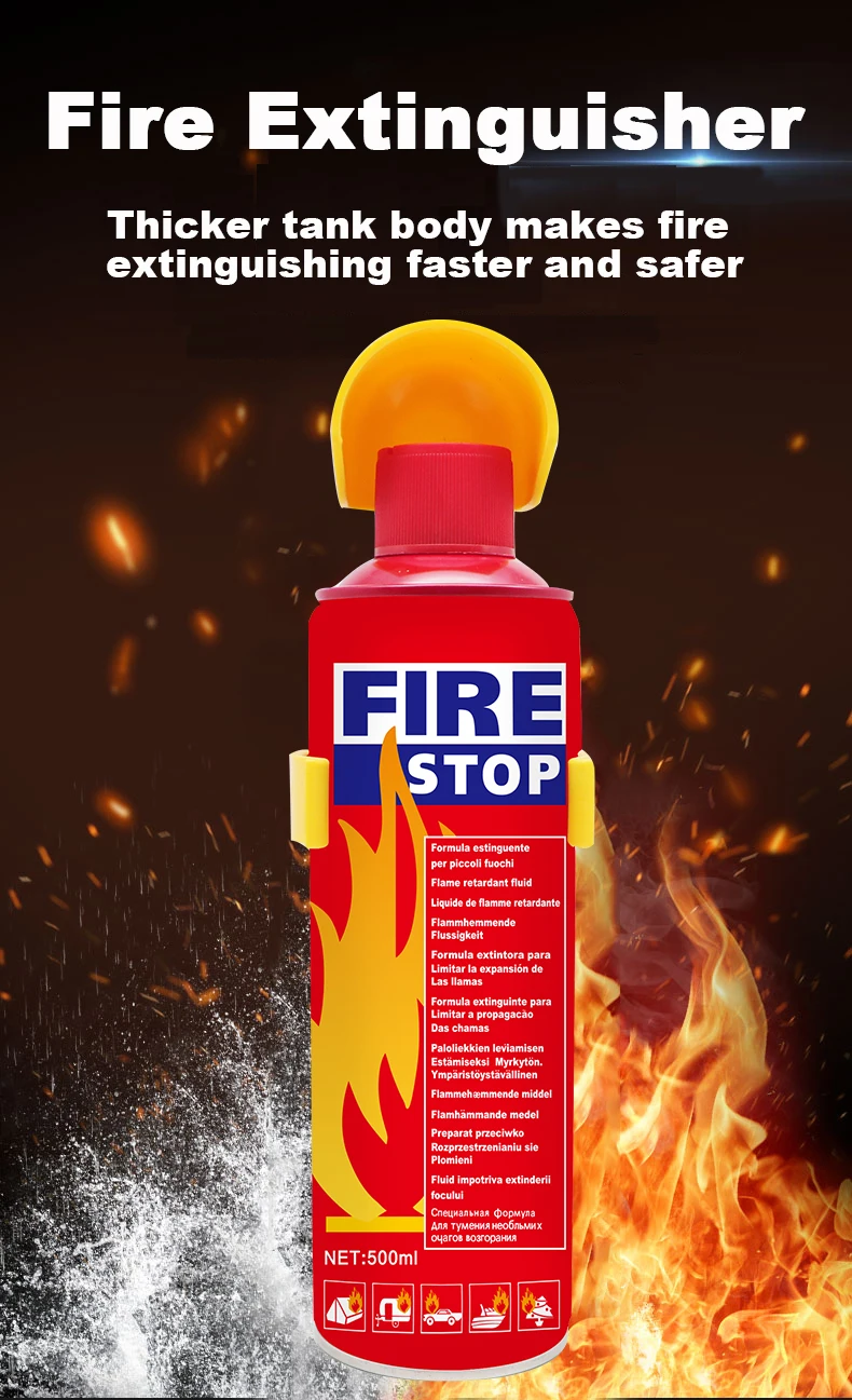 Factory Cheap Price Easy Use Mini Extinguisher Alarm Smoke Foam Spray with Holder for Car Household Fire Stop