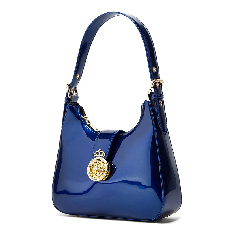 2025 wholesale designer women hand bags ladies shoulder Patent leather hobo bag luxury leather bag with hasp