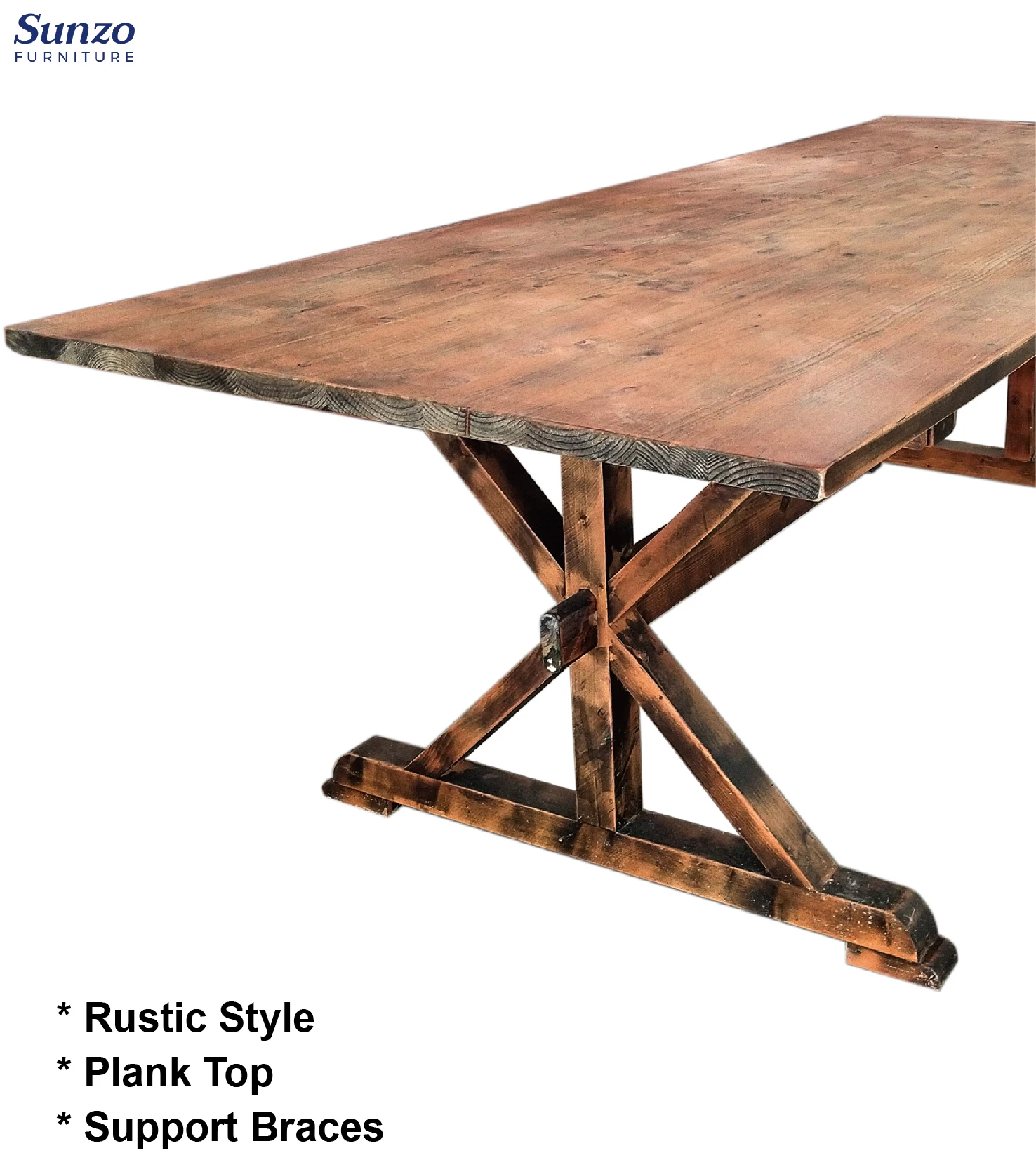 Rustic Folding Pine Wood Restaurant Party Tables and Chairs Farm Wedding Table for Events