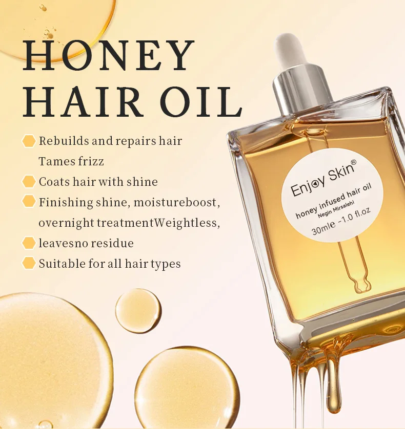 Enjoy Skin Private Label Honey Infused Hair Oil Honey Infused Hair Oil For Repair Hair Oil aceite capilar