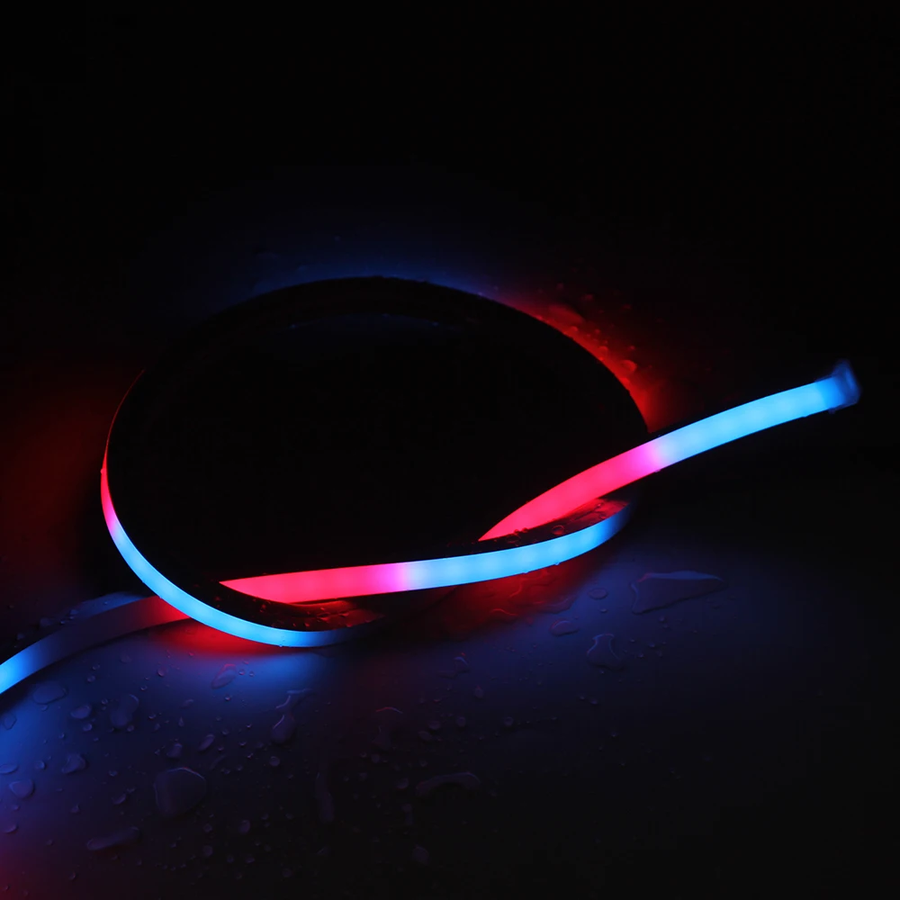 Адресная Пиксельная тонкая гибкая Водонепроницаемая IP68 2835 5050 RGB RGBW силиконовая Гибкая светодиодная неоновая лента для наружного