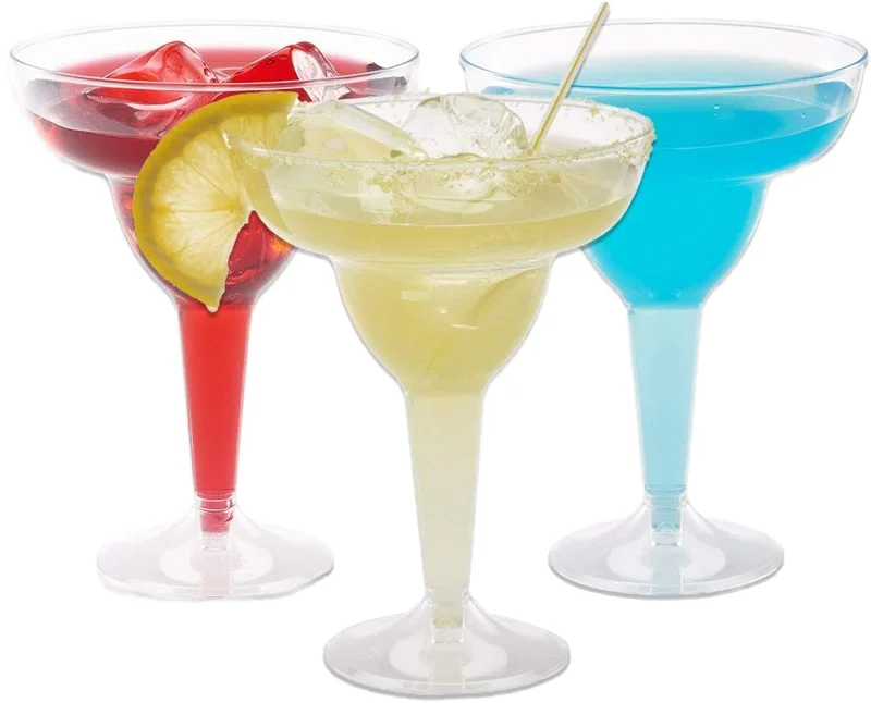 10OZ Transparent Plastic Cup PS Detachable Tall Cup Colorful Margarita Cocktail Cup