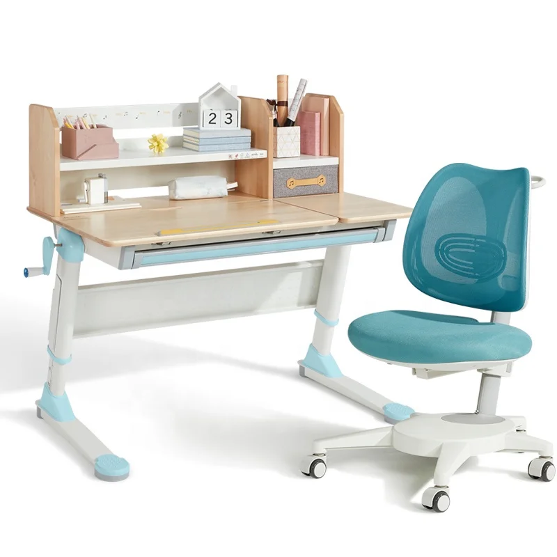 
2m2kids Environmental protection kids reading table with drawers children study table chair set 