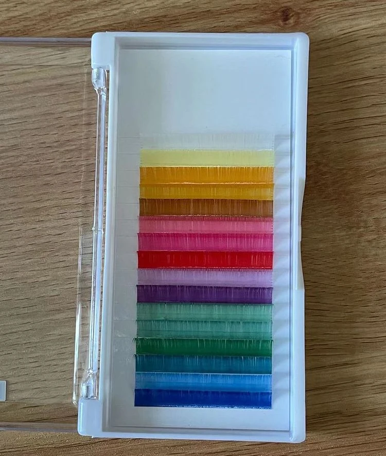Wholesale Manufacture Factory Supplies colorful Mink Individual Eyelash Extension With Cheaper Price Korean Pbt Fiber