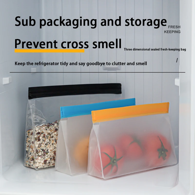 Customizable EVA food freshness protection package Refrigerator food storage Freezing bag Upright UP Zip Lock Bag
