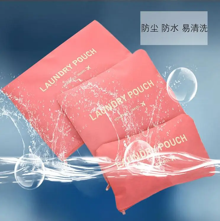 Low MOQ 6 pcs polyester compression luggage organizers bag for travel personal packing cubes wholesale travel bag organizer sets