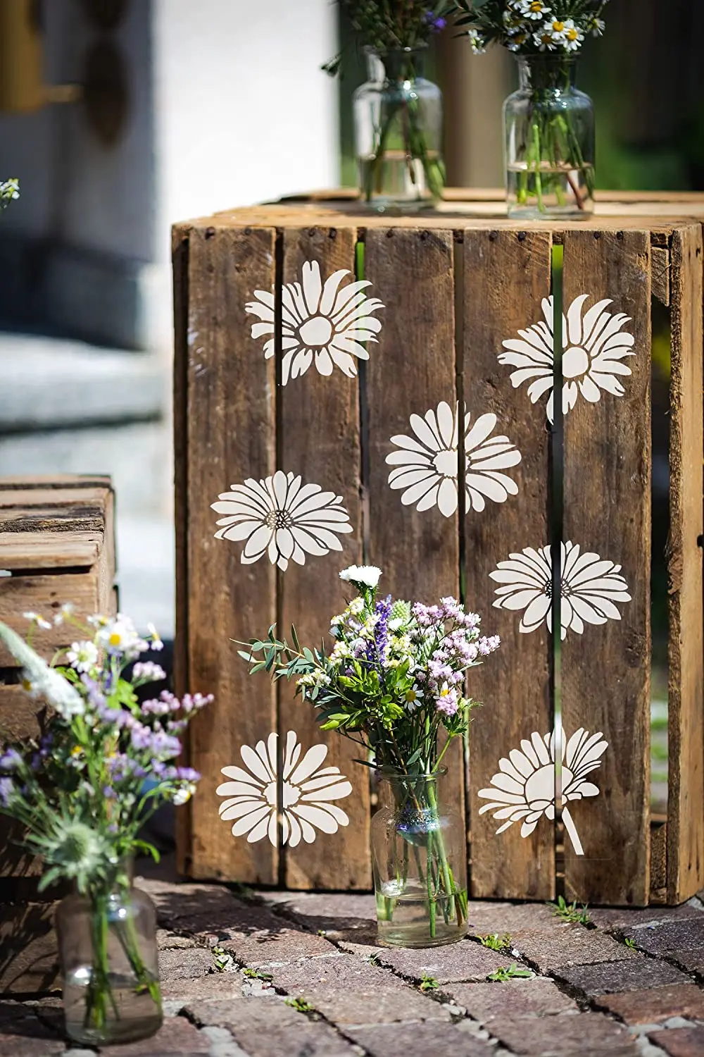 Flower Stencils for Painting on Wood Reusable Drawing Templates for Crafts, Wall, Art, Furniture