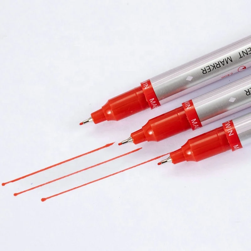 Plastic Double Head Oil Permanent Marker with Needle and Round Tip