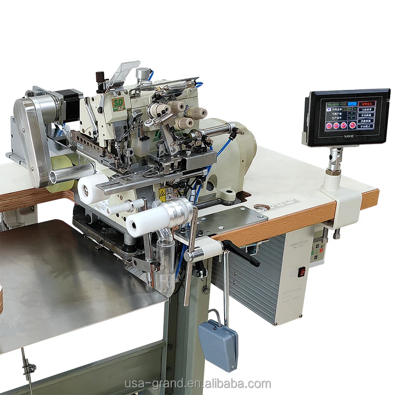 Automatic T-shirt round neck-hoodie ribbed collar/hem YAMATO overlock sewing machine AC1601|GRAND overlock sewing machine