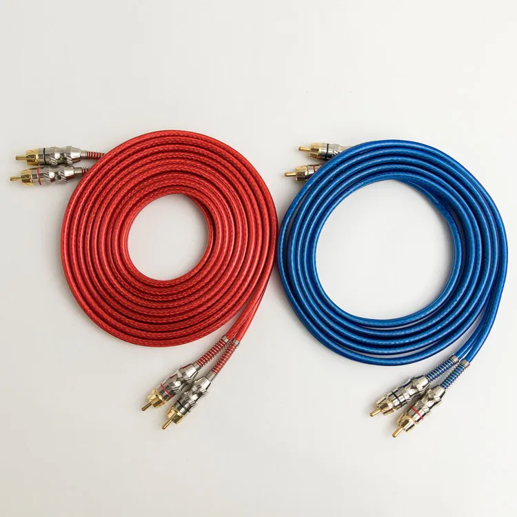  HIFI Автомобильный Кабель RCA с позолоченным разъемом 2rca на 2 rca Штекерный