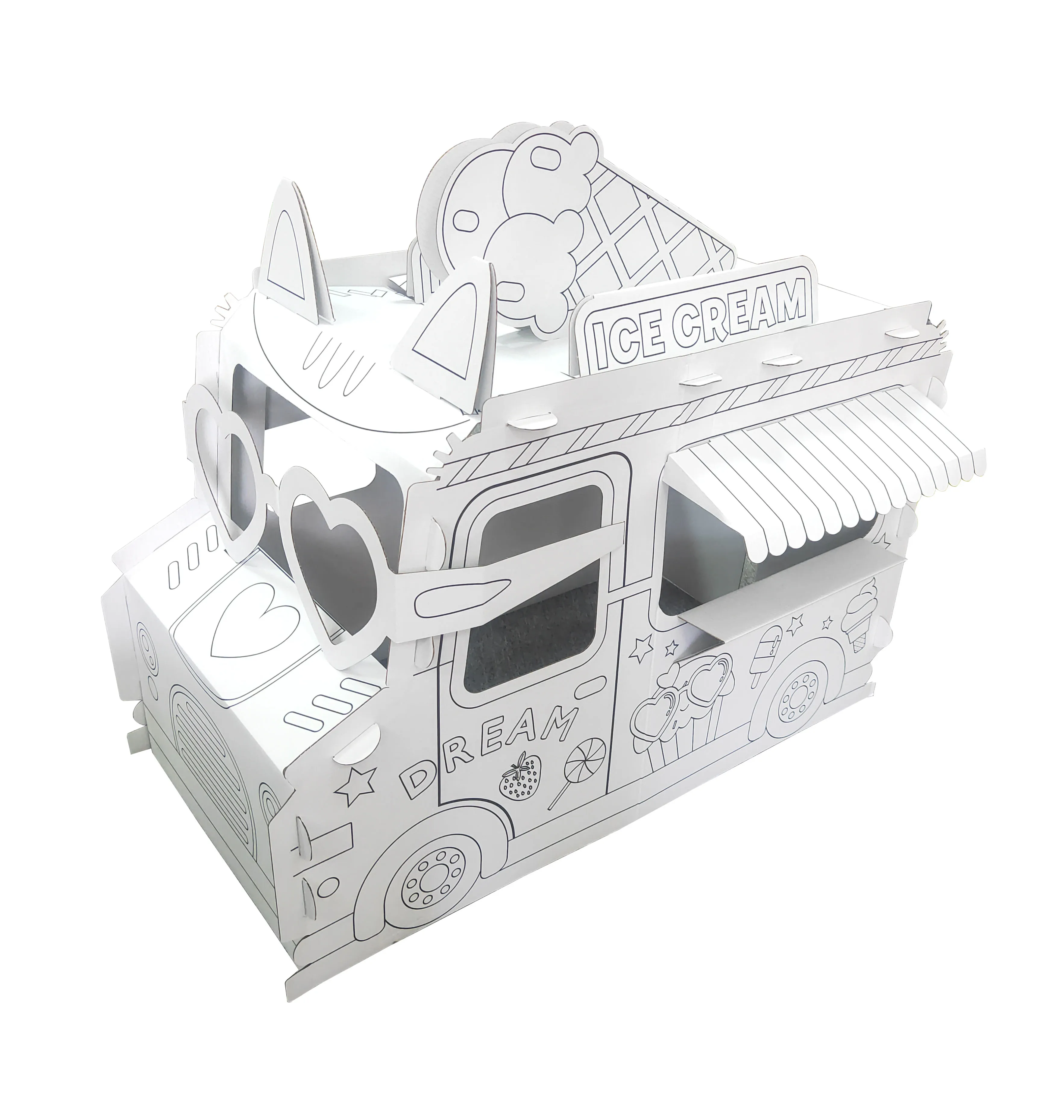 
Custom kids jigsaw puzzle cartoon ice cream car characters printed cardboard drawing paper jigsaw educational toy low MOQ customize 