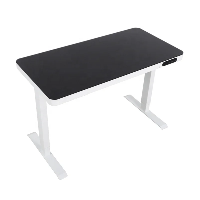 2AR2G Low Noise Modern Height Adjustable Glass Sit Stand Executive Sanding Desk With Double Motor