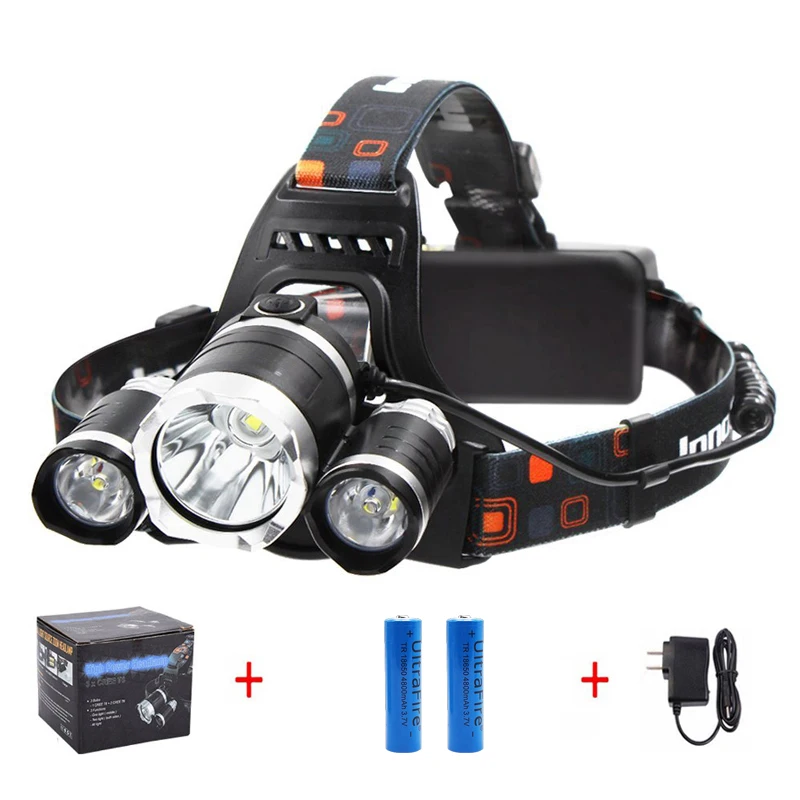 AJOTEQPT AJOTEQPT Rechargeable led headlamp Fishing headlight Torch Hunting head lamp Flashlight head light Camping Headlamp