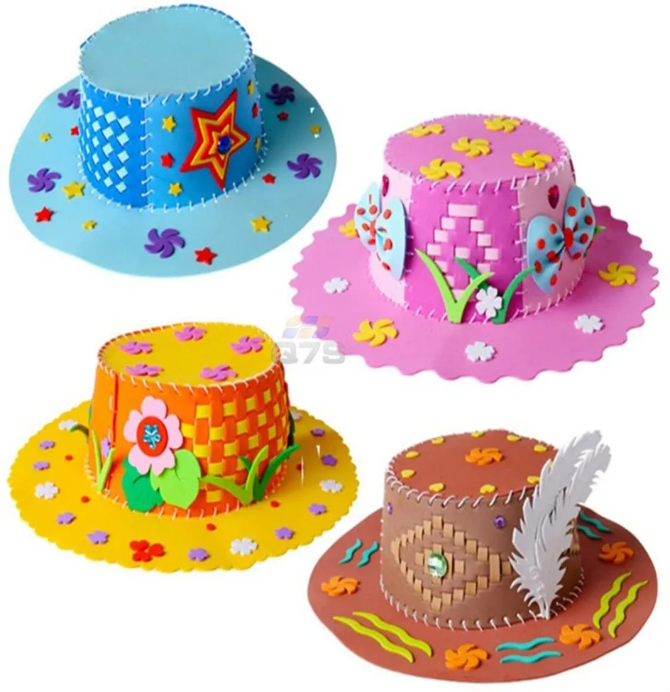 Kids Sewing-Stitching- Weaving Kit-Cute DIY Hat Craft Project-Sewing Kit for Children-Girls