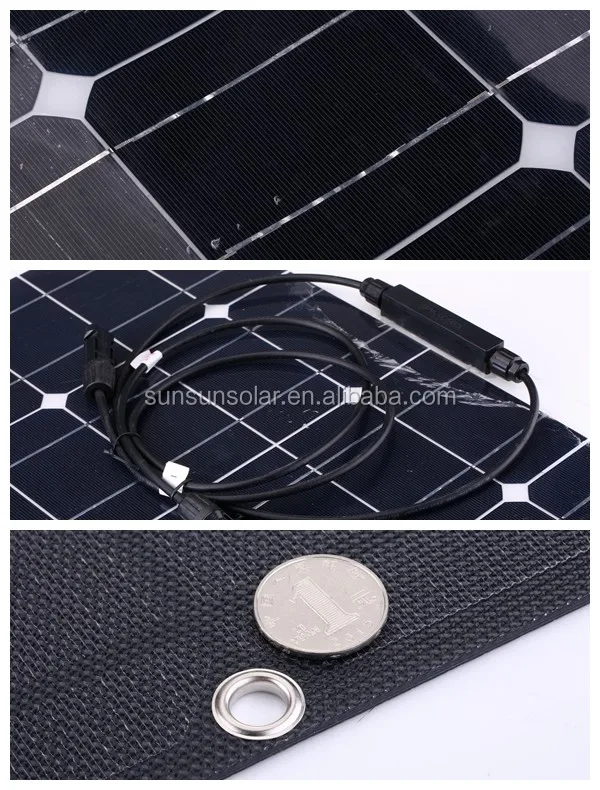 SUNSUN High efficiency 180W 18V ETFE monocrystalline cell semi flexible pv solar panel etfe solar panel