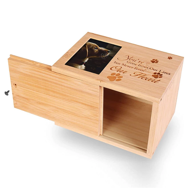 Dog Cat Pet Casket Animal Coffin Box Wooden Pet Cremation Urns