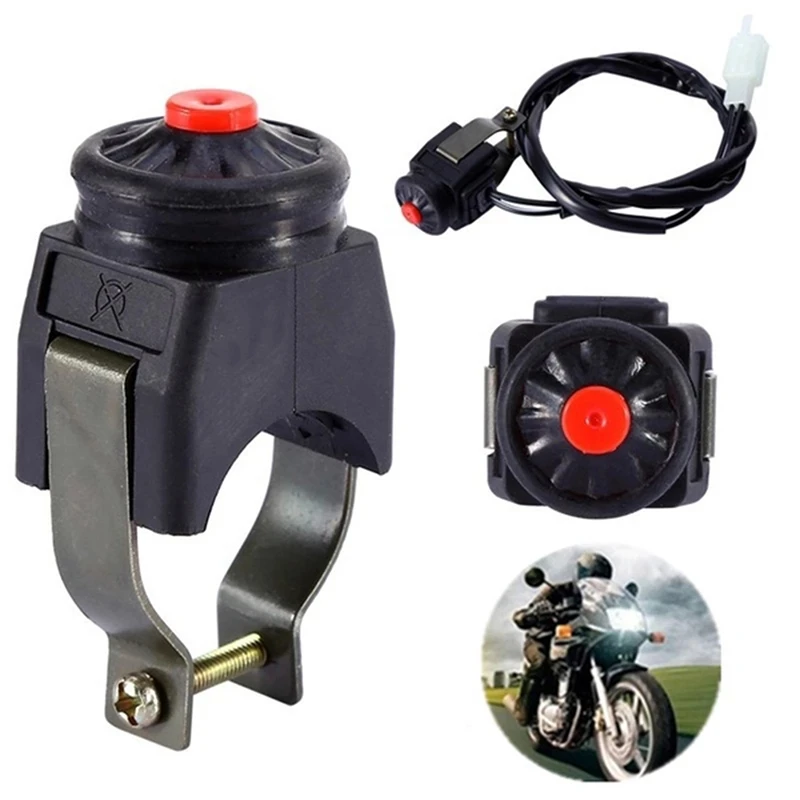 Universal 1 Pcs Motorcycle Kill Switch Red Push Button Horn Starter Dirt Bike ATV UTV Dual Sport For 22mm Handlebar Mounted Bars