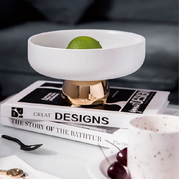 HY wholesale Ceramic fruit salad hotel restaurant tapas dessert plate luxury gold coating sublimation plates dining plate set