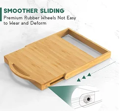 Bamboo Kitchen Appliance Slider, Multipurpose Sliding Tray for Coffee Maker, Under Cabinet Appliance Sliding Rolling Tray