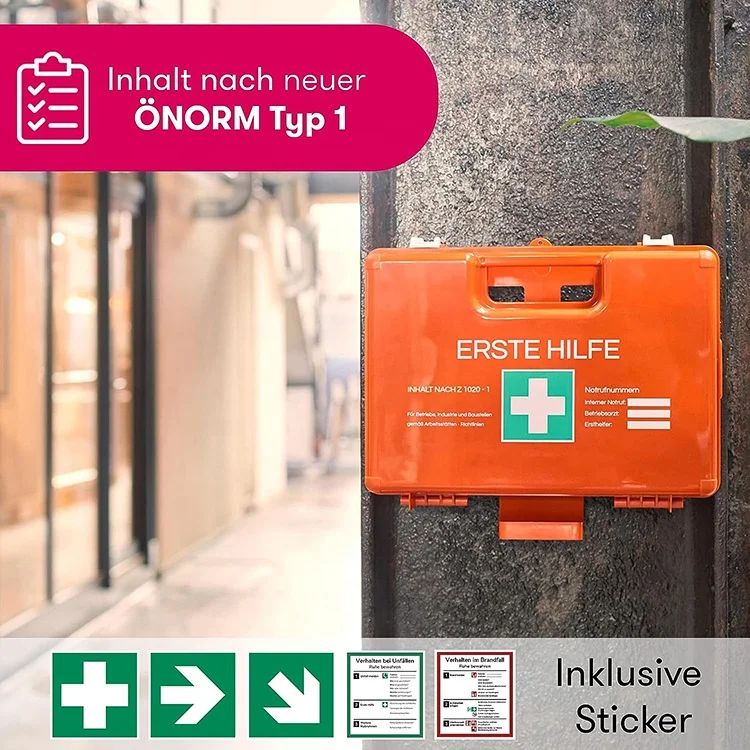 Din 13157 Germany Approved Wall- mounted ABS First Aid Box Medical First Aid Kit for official business