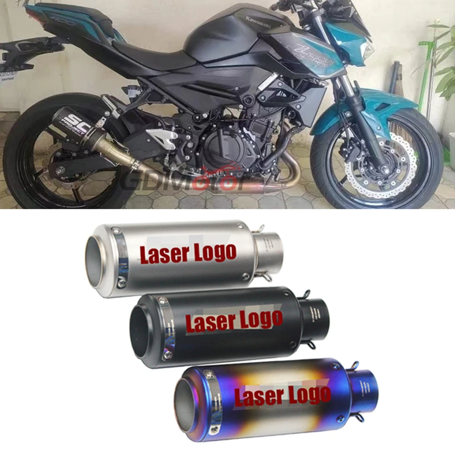51MM Universal Motorcycle Exhaust Modified Scooter Muffler ATV With Sticker DB Killer for kawasaki er6n sv650 crf 230 z800 r1