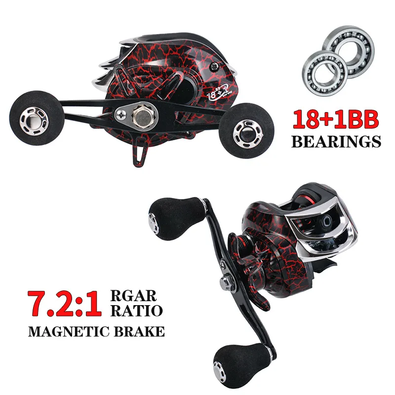 18+1BB Super Light Spinning Fishing Reel 8KG Max Drag 7.2:1 Gear Ratio Freshwater Carp Fishing Coil Metal Boby Brake Wheel