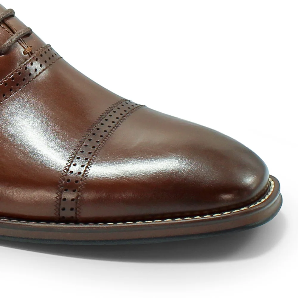 Лидер продаж классические туфли-броги для мужчин вечерняя одежда натуральная формальная обувь коричневые кожаные строченные туфли с острым носком