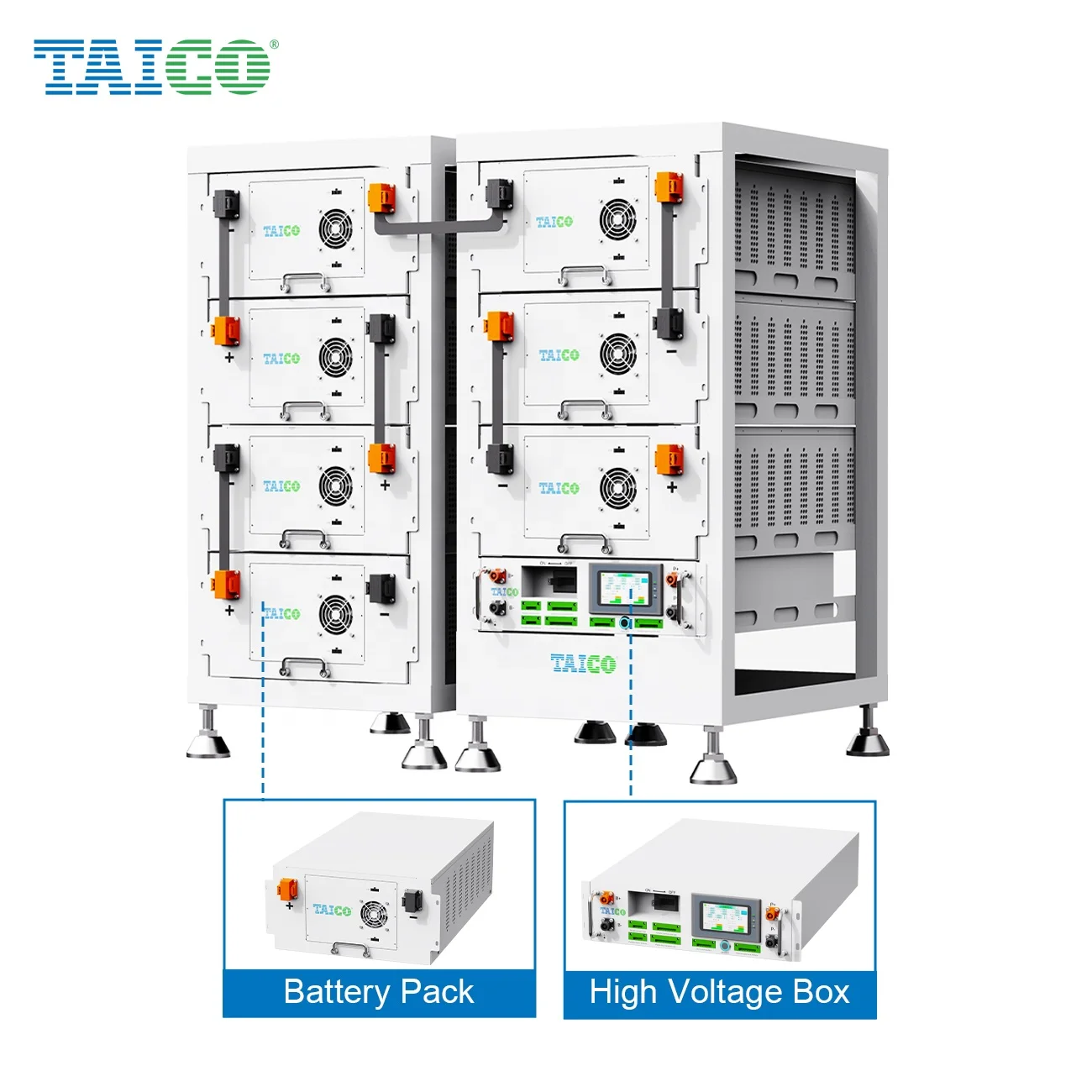 TAICO воздушное охлаждение lifepo4 литиевая батарея 20 кВт 30 50 инверторы 100 кВтч солнечная система промышленная энергия для коммерческих