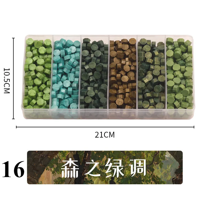 650pcs Plastic Box Packed Colorful Sealing Wax Beads Tray Wax Seal Beads Kit for Stamps