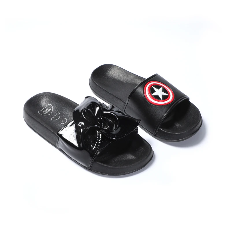 Wholesale ladies 3D floral slides summer fashion outdoor beach EVA sandals black slippers for women
