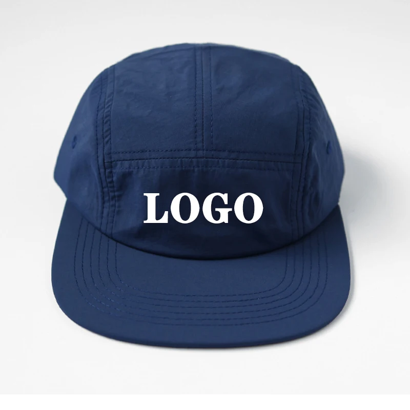 Outdoor 5 Panel Baseball Cap High Quality Flat Brim Hip Hop Snapback Hat Camper Camp Cap Peaked Cap with Name Customized