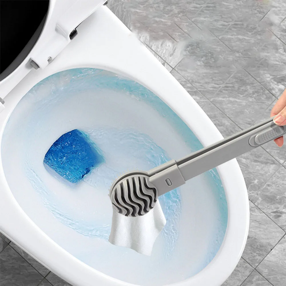 2024 New Design Dual purpose Hold waste tissues and clean grooves Toilet Brush Silicone Brush For Bathroom Cleaning