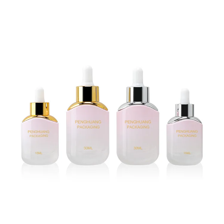 Square Clear Glass Pipette Serum Bottles 30ml 50ml15ml Essential Oil Rectangle Glass Dropper Bottles with Pipette