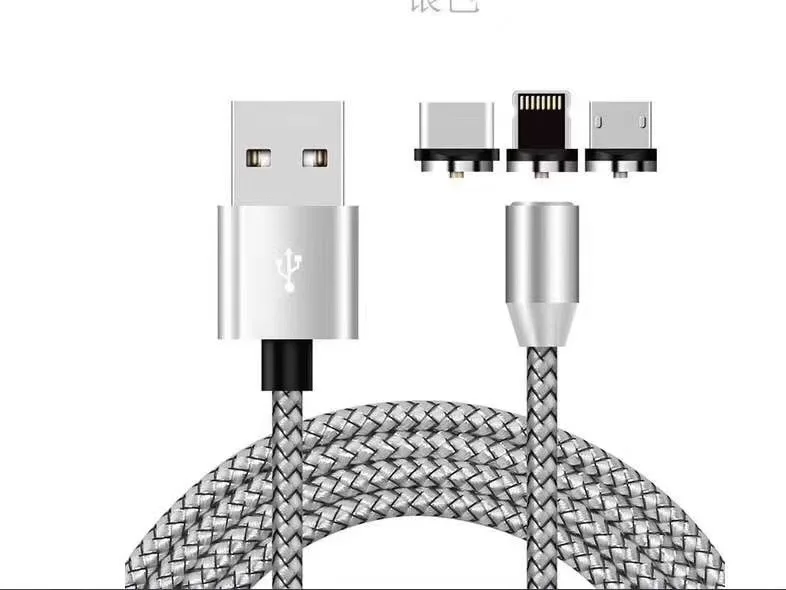  Круглый Магнитный телефонный кабель для сотового телефона Micro IOS Тип C быстрая зарядка магнитный Usb-кабель в наличии 3 1 Iphone