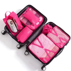 Magic Travel Organizer Set Oxford Drawstring Packing Cubes With Shoe Bag