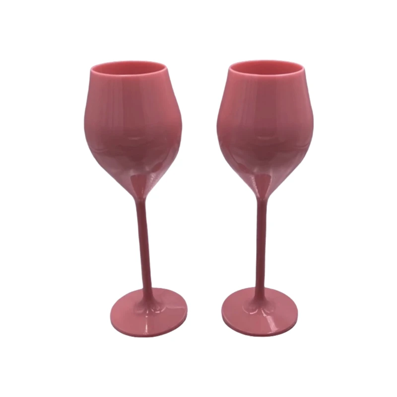 Eco Friendly Pink Acrylic Champagne Flutes Custom Logo Plastic Wine Glasses Plastic Logo Wine Glasses Orange