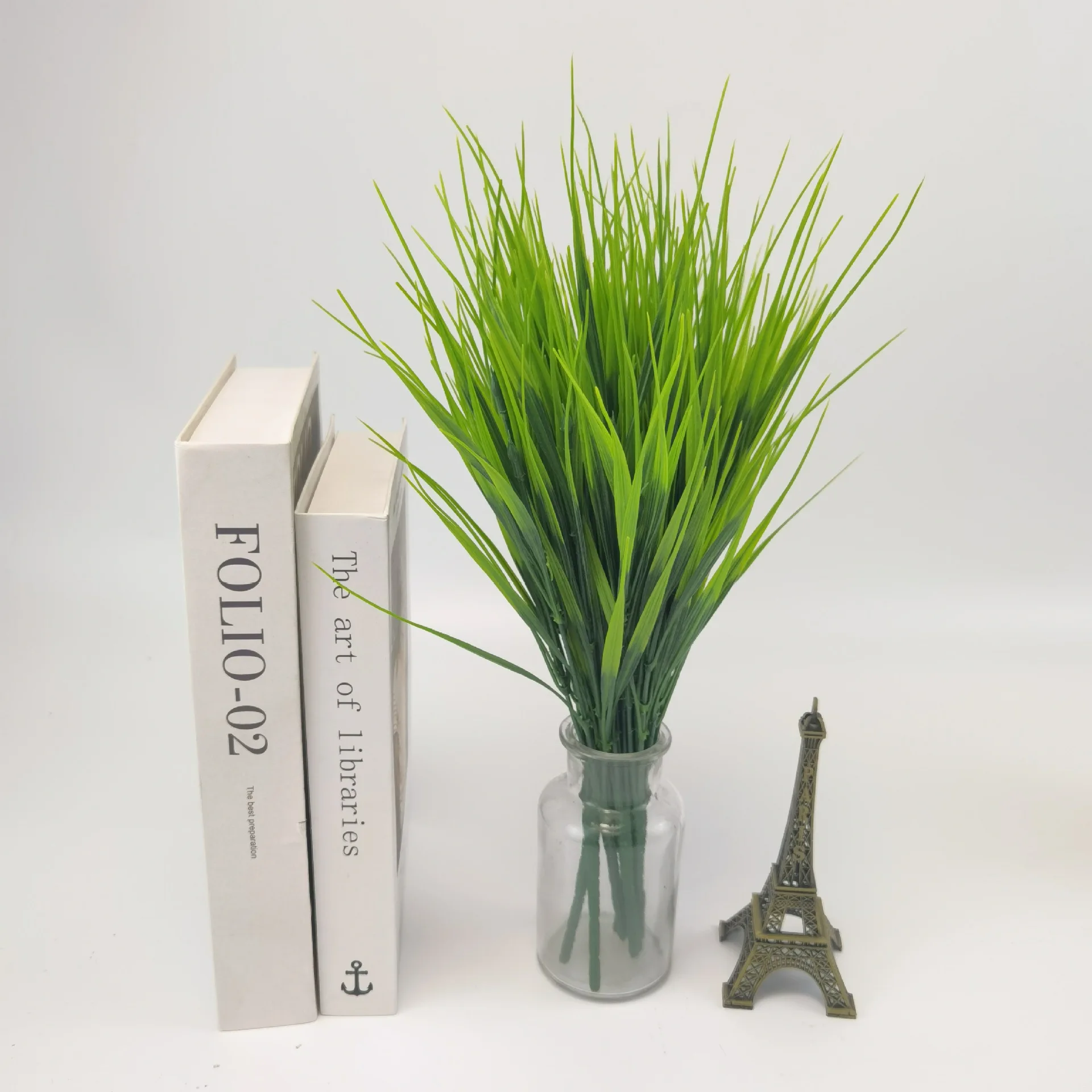 Wholesale Artificial Green Spring Grass Plastic Faux Wheat Grass Greenery Bushes Home Indoor Decoration artificial green plants