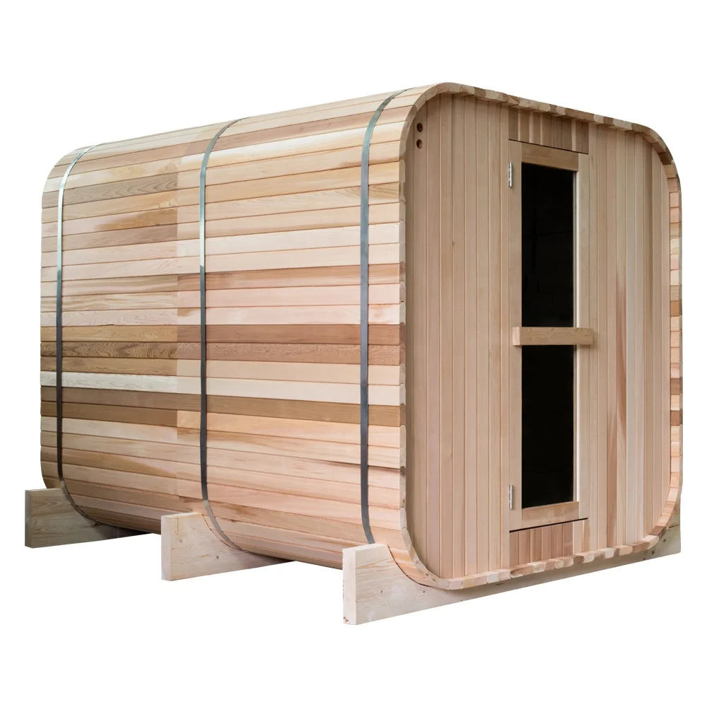Alphasauna Great Price New Design Canadian Red cedar Outdoor Square Barrel Sauna